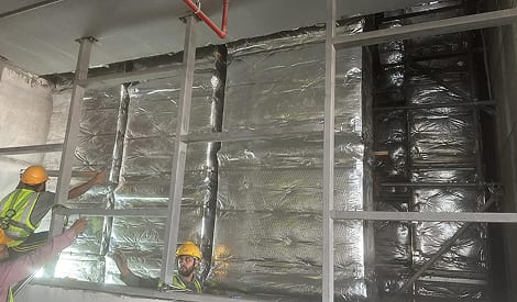 Insulated HVAC ductwork installed in a Saudi facility