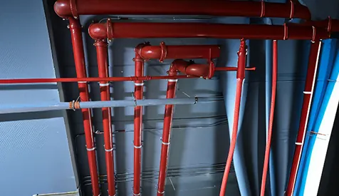 Fire-fighting piping network installed overhead